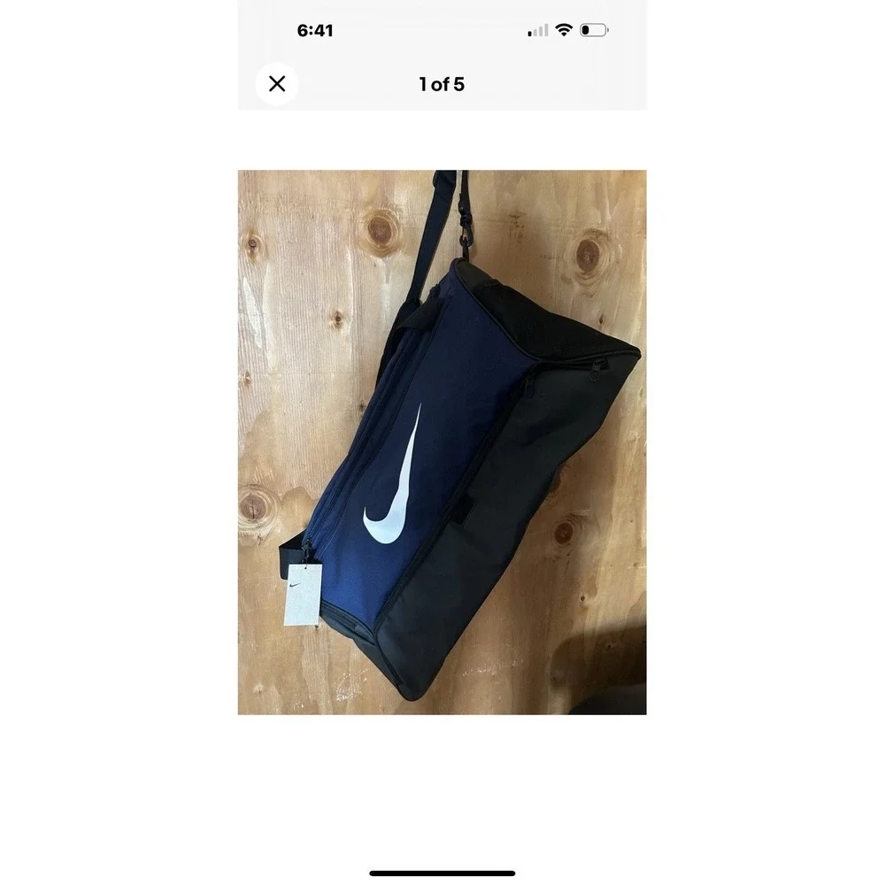 Nike BRASILIA 9.5 Gym Bag Training Duffle MEDIUM Blue/Black/White DH7710-481